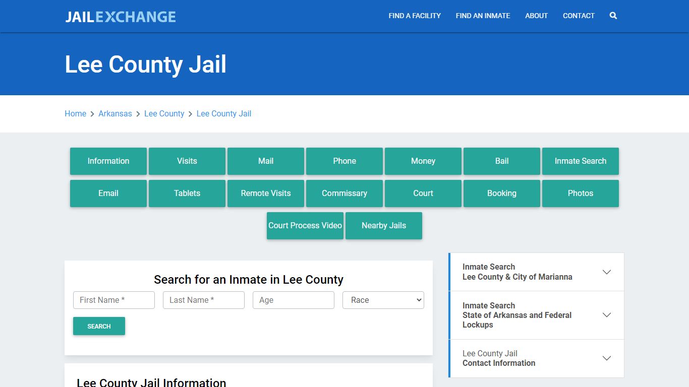 Lee County Jail Roster Lookup, AR, Inmate Search - Jail Exchange