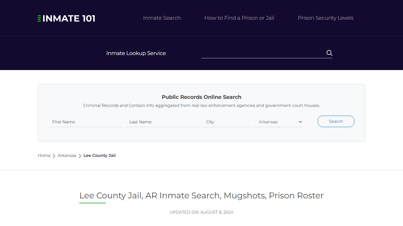 Lee County Jail, AR Inmate Search, Mugshots, Prison Roster